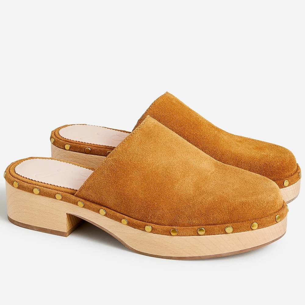 J. CREW Dakota Clogs Tan Suede Size 7 - Picture 1 of 7